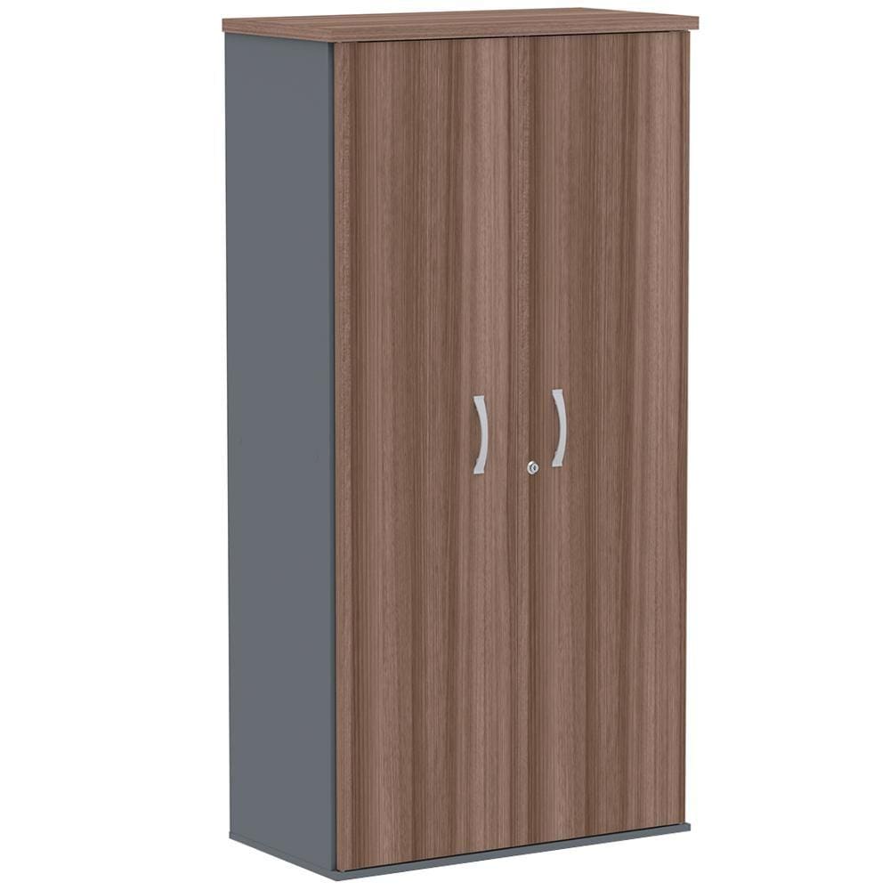 Armário Alto PE25 Pandin 79,20 cm (largura) em MDP Cor Walnut e Grafito com Duas portas