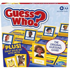 Hasbro Games Adivinha quem? Jogo de tabuleiro com pessoas e animais de estimação, o jogo de adivinhação  para crianças de 6 anos ou mais, inclui cartõ