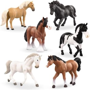 Conjunto de Cavalos Terra by Battat - Brinquedo com Detalhes - 6 peças - Brinquedos para Crianças 3+