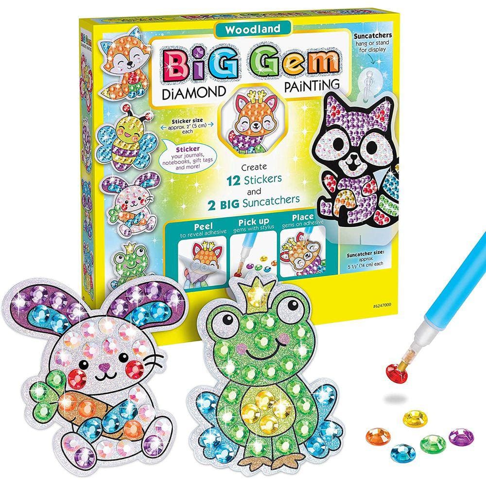 Kit Pintura De Diamante Infantil Big Gem Diamond Painting Com Caneta Para  Aplicacao Desenhos Sortidos