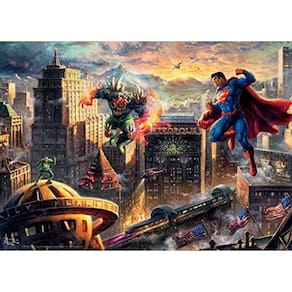Ceaco® 1000 Peça Thomas Kinkade - Coleção DC Comics, Superman Man of Steel Jigsaw Puzzle, Crianças e Adultos