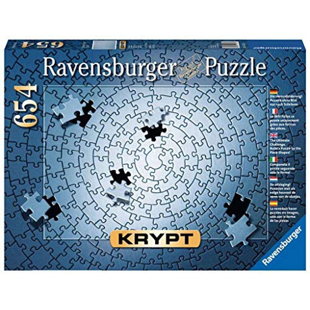Ravensburger Krypt Silver 654 Peça Em Branco Jigsaw Puzzle Challenge para Adultos – Cada peça é única, tecnologia softclick significa que as peças se