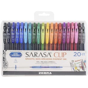Canetas Gel Zebra à Base de Água 0.5mm 20 unid. Sarasa Clip
