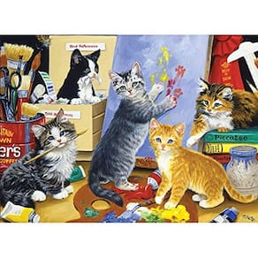 Quebra-cabeças para adultos 1000 Peças Pintando Gatos 27,56 x 19,69 Polegadas Quebra-Cabeças para Adultos Crianças Jogo Educacional Reduzir Desafio de