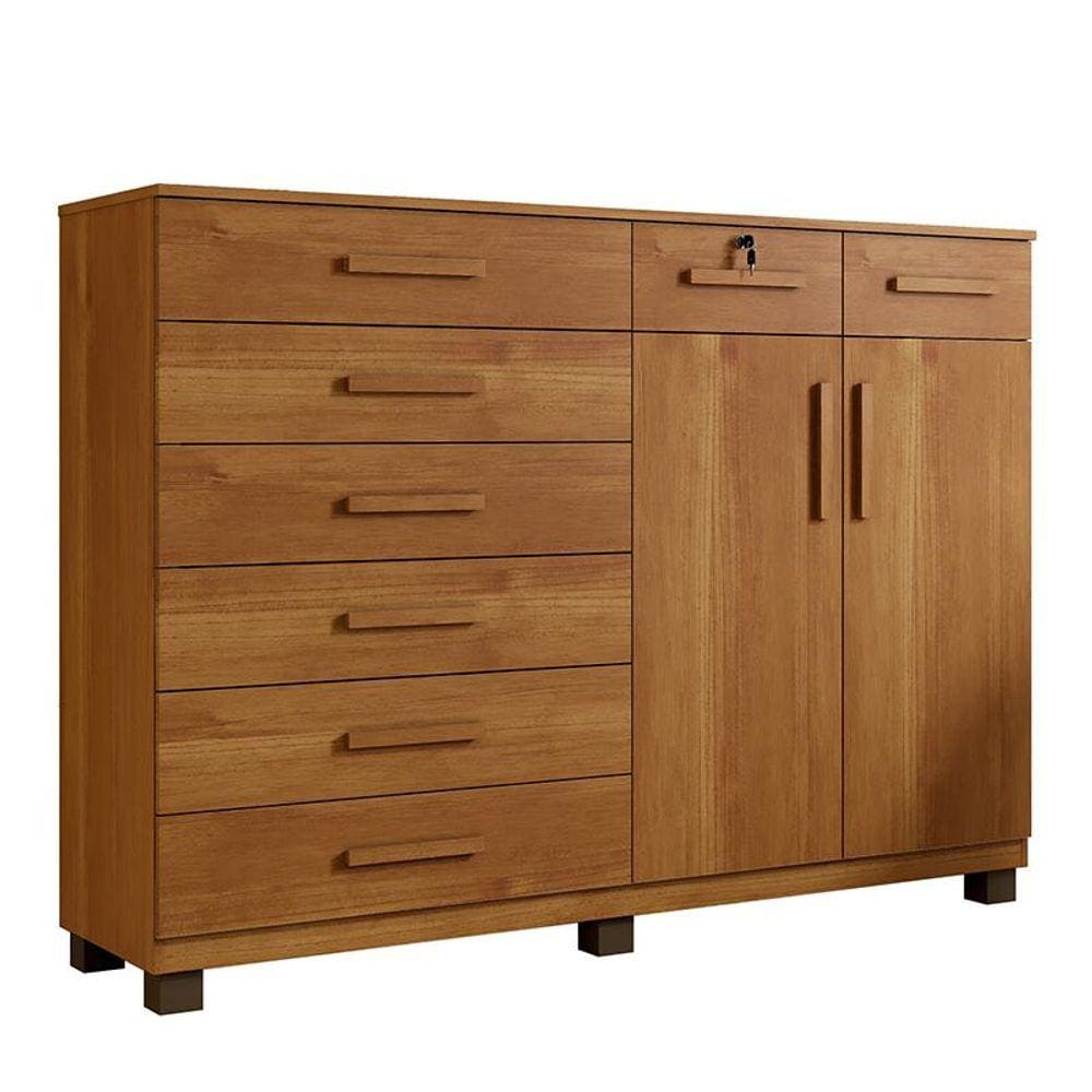 Comoda New Triunfo Quarto com 8 Gavetas e 2 Portas