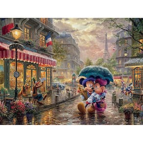 Quebra-Cabeça 750 Peças Disney Dreams, Mickey e Minnie em Paris - Diversão para Crianças e Adultos