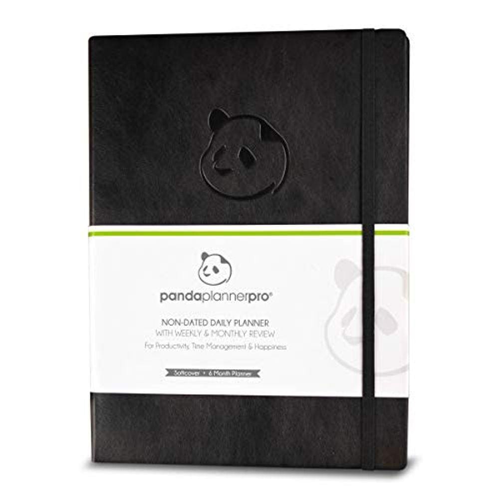 Plan. Diário Panda Pro -8,5 x 11`- ND - Org., Grati. & Metas- 6 Meses Jornal (Preto)