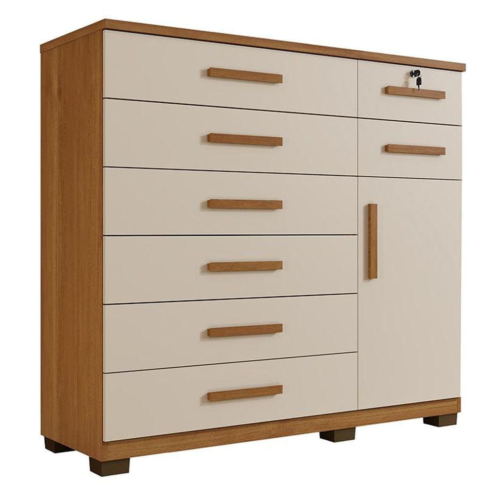 Comoda New Vitoria Quarto com 8 Gavetas e 1 Porta