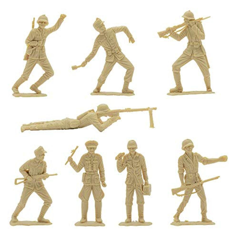 Soldados Tan de Plástico Alemão da Segunda Guerra Mundial - 36 Figuras - Fabricado nos EUA