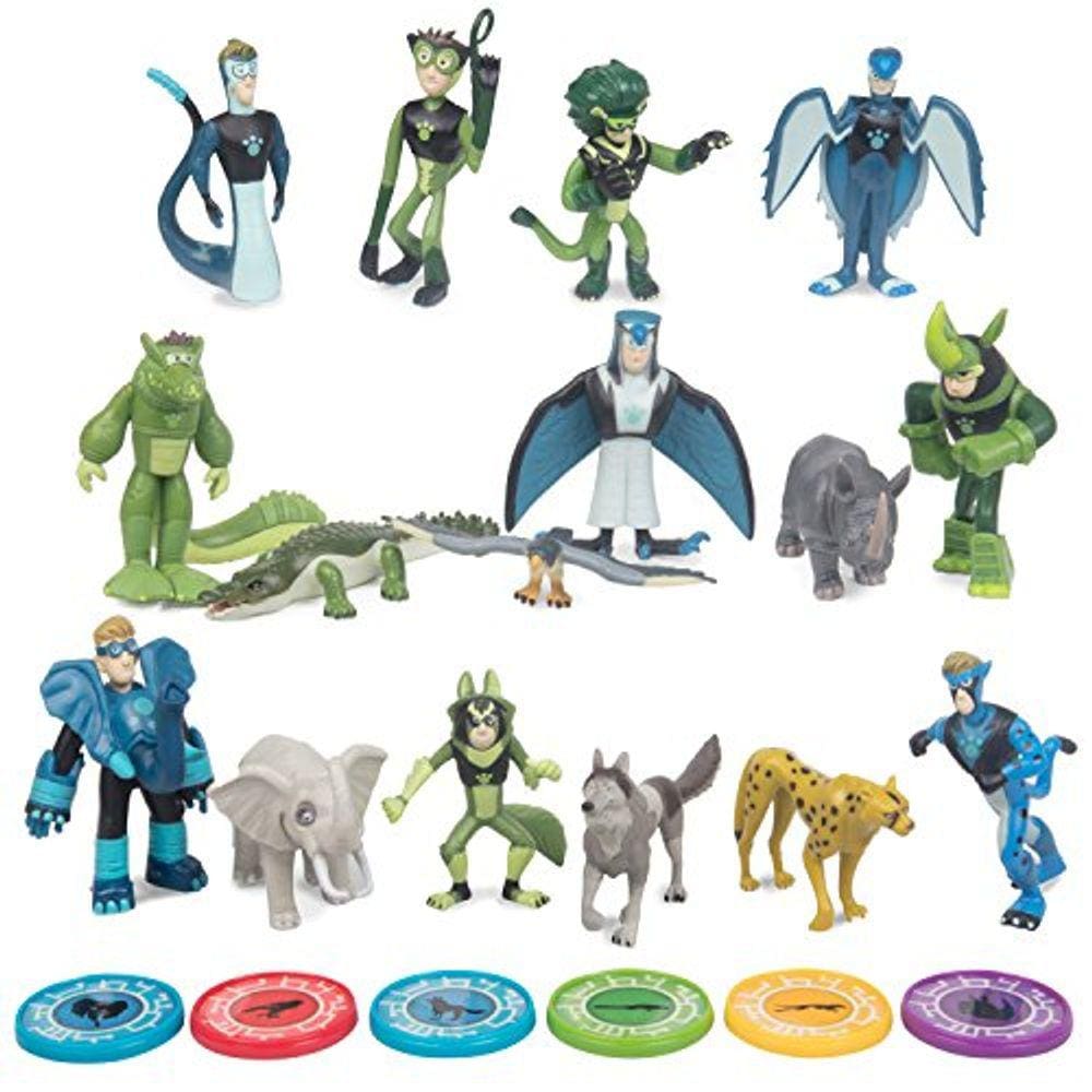 Conjunto de bonecos de colecionador de 22 peças da Wild Kratts Toys - bonecos e discos