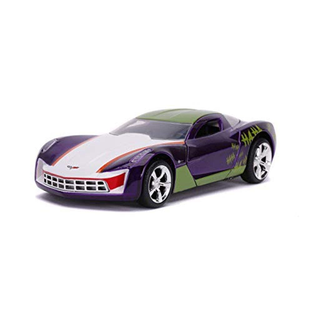 Jada Toys DC Comics 1:32 O Coringa 2009 Chevy Corvette Stingray Carro, Brinquedos para Crianças e Adultos