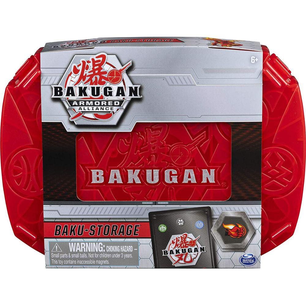 Case - Bakugan, Baku-Storage Case com Dragonoid Collectible Action Figure and Trading Card, Red
