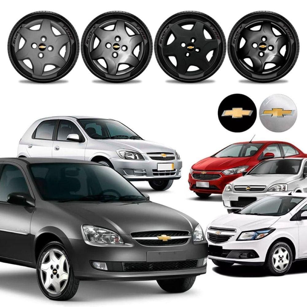 Jogo calota Chevrolet Classic Onix Prisma Celta Corsa Aro 13