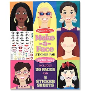 Sticker Pad Melissa & Doug Fashion Faces - 20 Faces, 5 Adesivos