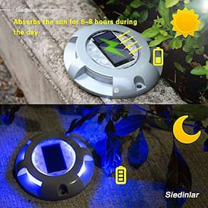 Luzes Solares para Deck Siedinlar à Prova D`Água para Caminho Exterior - 4 unidades