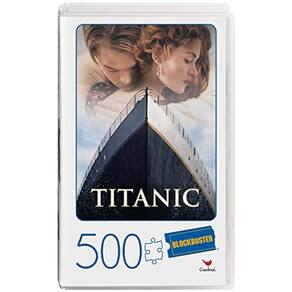 Titanic Movie 500-Piece Jigsaw Puzzle in Plastic Retro Blockbuster VHS Video Case, para adultos e crianças de 8 anos ou mais