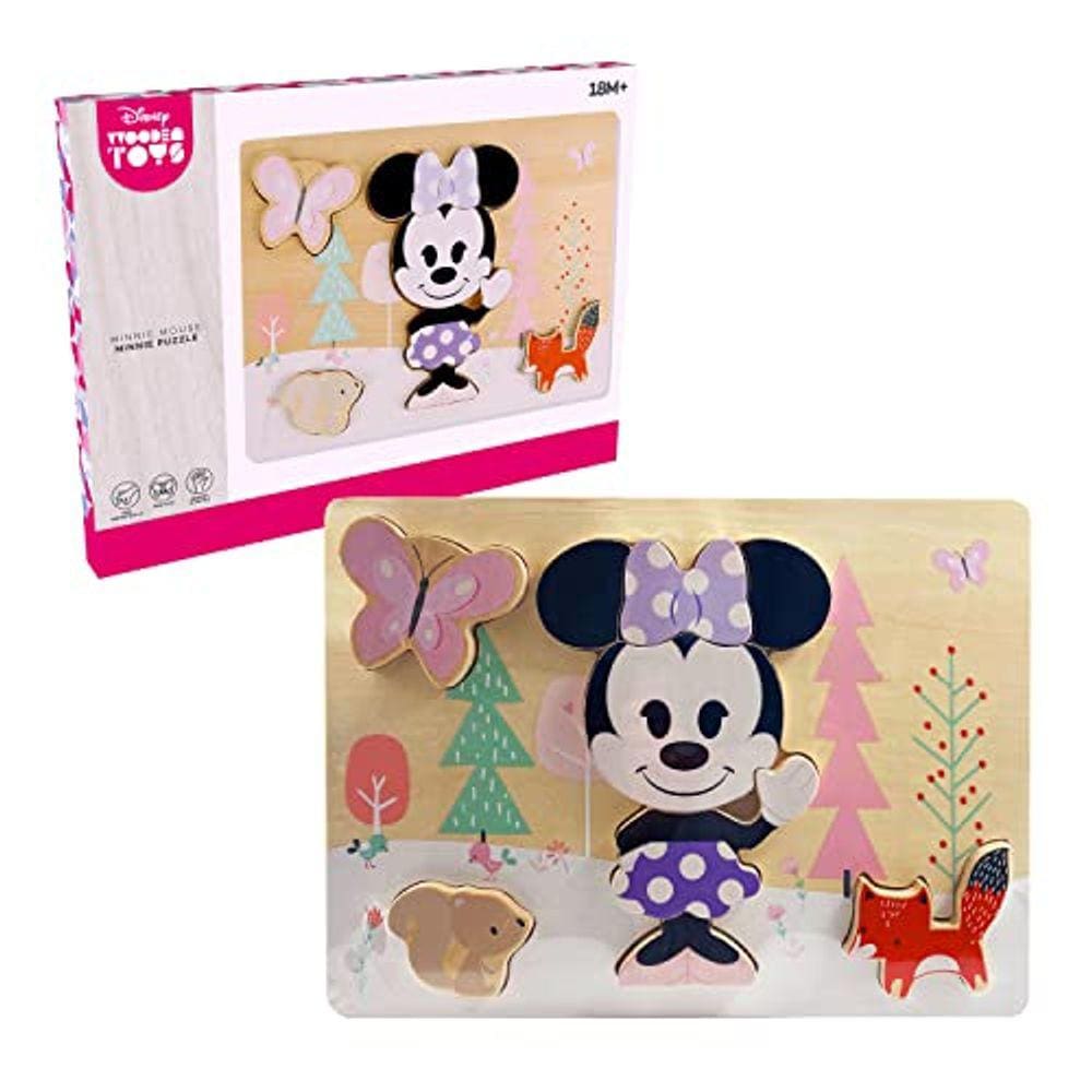 Quebra-cabeça de 8 peças da Disney Wooden Toys Minnie Mouse, exclusivo da Amazon, da Just Play