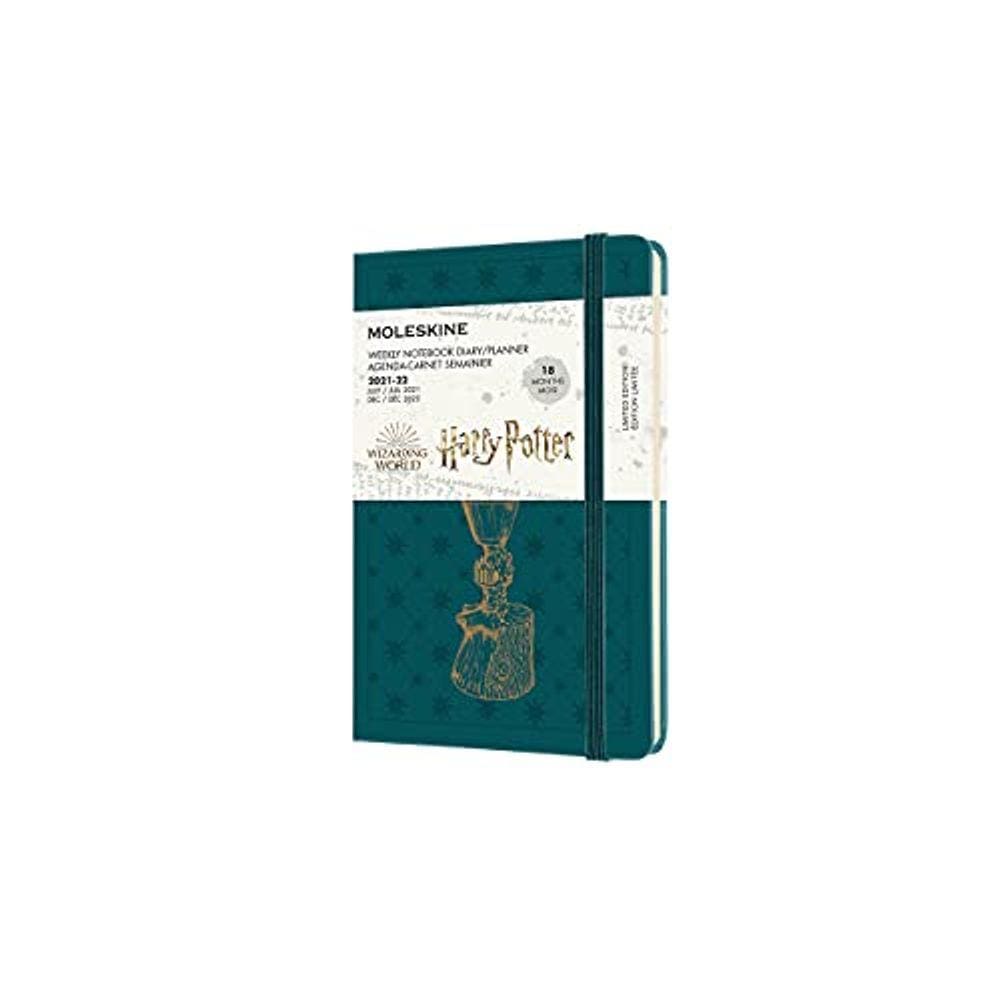 Moleskine Limited Edition Harry Potter 18 Mês 2021-2022 Planejador Semanal, Capa Dura, Bolso (3,5" x 5,5"), Tide Green