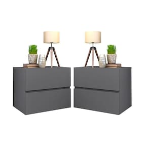 Conjunto Mesa de cabeceira eros 45cm cinza suspenso