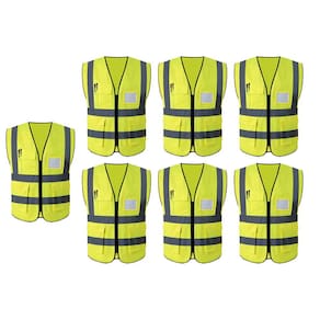 Colete Refletivo Sinalizador Kit 7 Unidades EPI Segurança Blusao Fluorescente Proteçao Fiscalizaçao