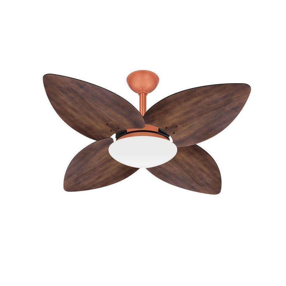 Ventilador Teto Winds Cobre Potente 4 Pás Imbuia Ventax 220V