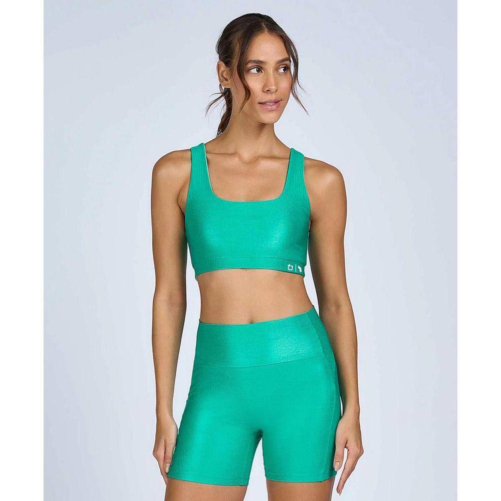 Bermuda Alto Giro Tn Ag Textura Shine Feminina Ref:2331104