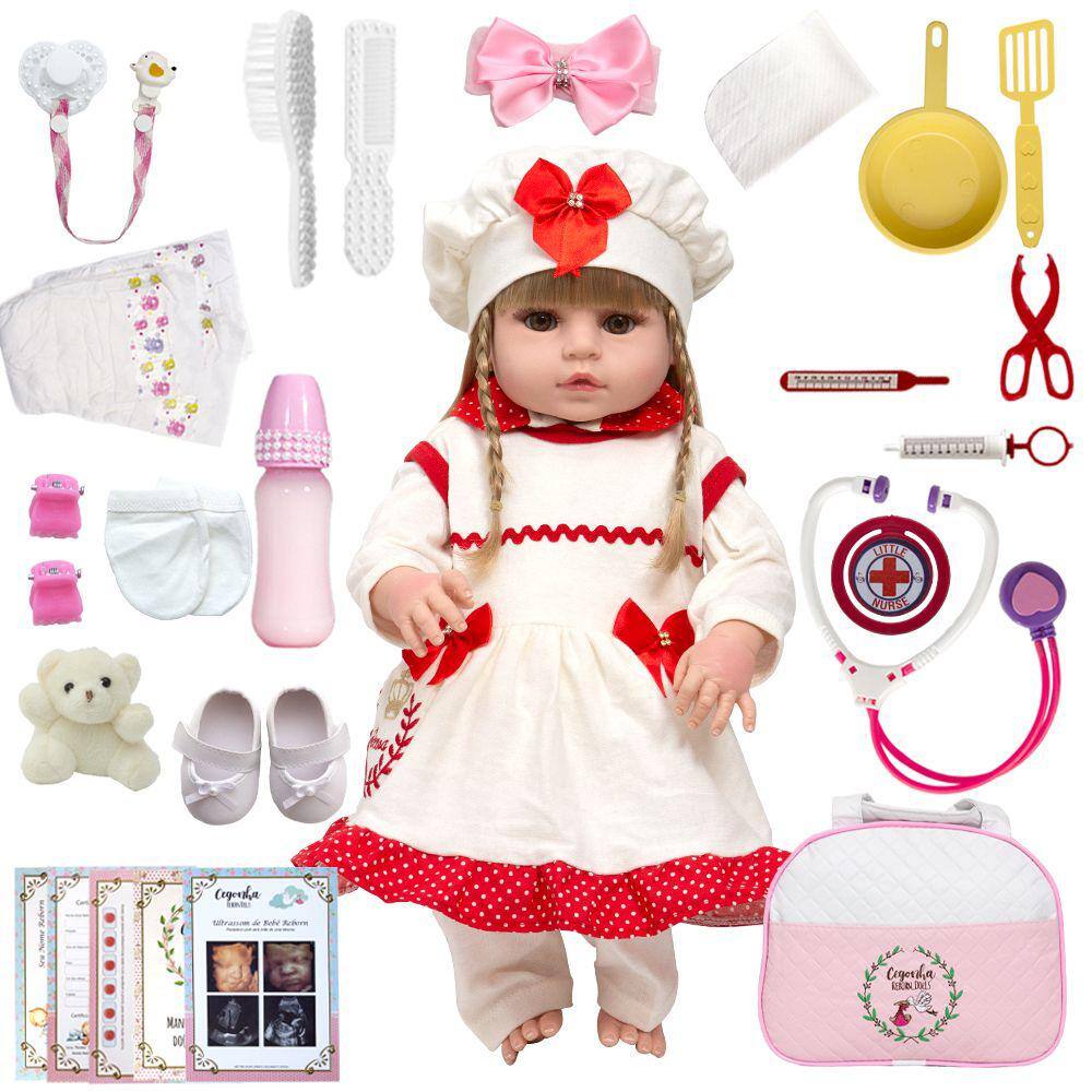 Boneca Bebê Reborn Girafinha Menina Silicone 48cm Olhos Cast - Cegonha  Reborn Dolls - Boneca Reborn - Magazine Luiza