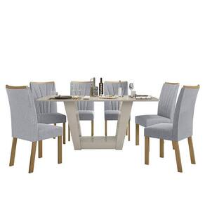 Mesa de Jantar 170x90 com 6 Cadeiras Apogeu - Móveis Lopas