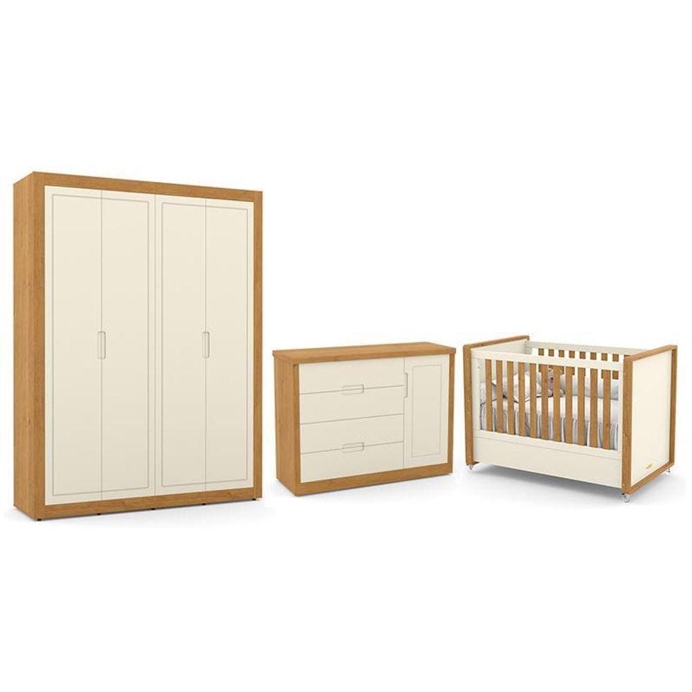 Dormitório Tutto New 4 Portas, Cômoda 1 Porta, Berço - Matic Móveis
