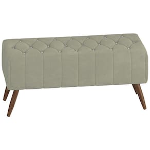 Puff Puf Para Sala 100 cm Pes Madeira Trit Veludo SL 940 Peer
