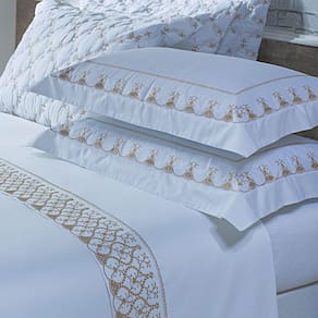 Jogo Cama Lençol Garland Casal Bordado100% Algodão Acetinado 400 Fios - Branco