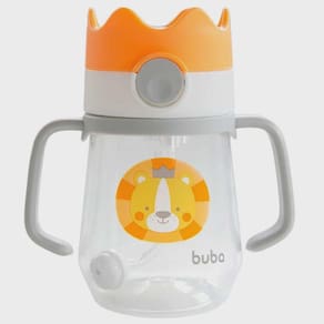 Copo Infantil Com Alça e Canudo Leãozinho - Buba