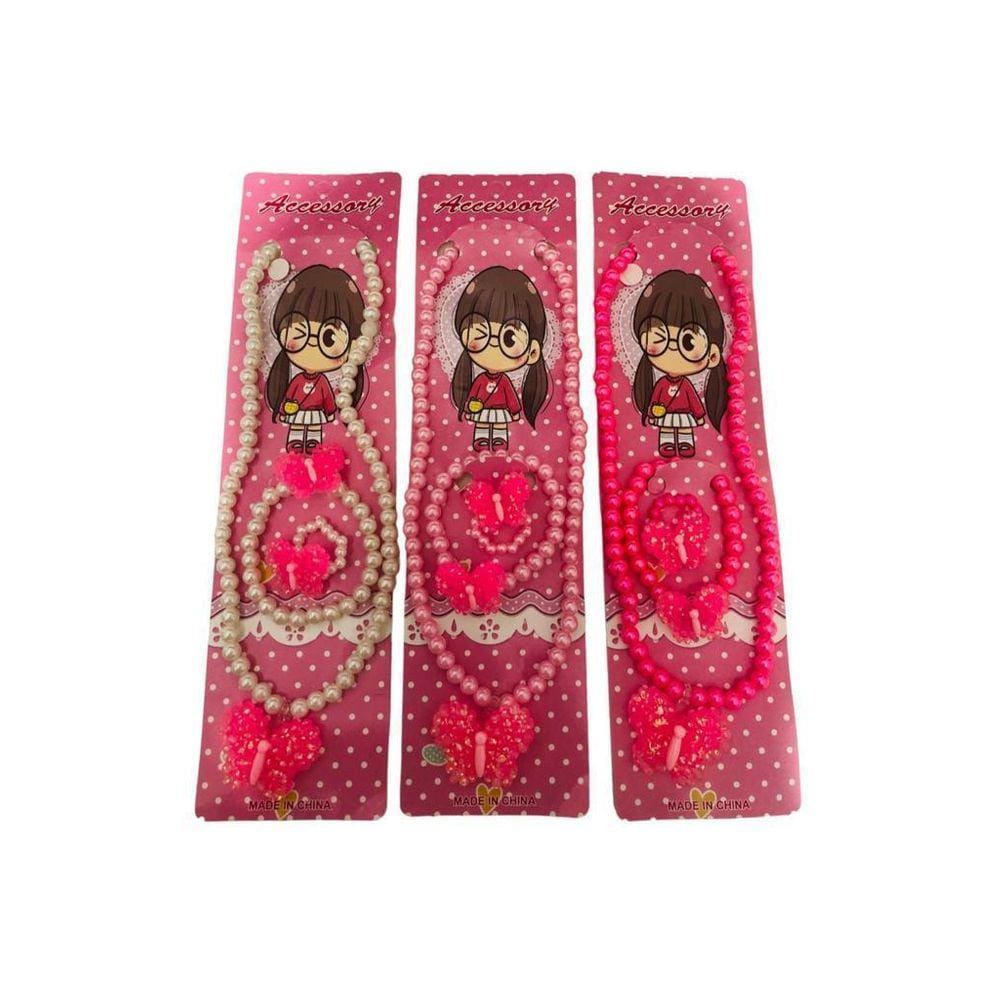 Kit Com 12 Colar, Pulseira E Anel Infantil Store Beauty