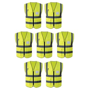 Colete Refletivo Sinalizador EPI Kit 7 Unidades Segurança Fluorescente Proteçao Fiscalizaçao