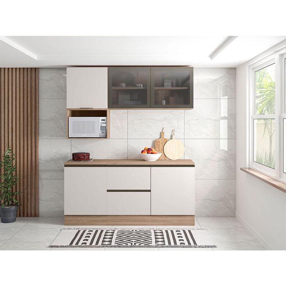 Cozinha 5 peças Ambiente Etna Carvalho OAK Off White- Poliman