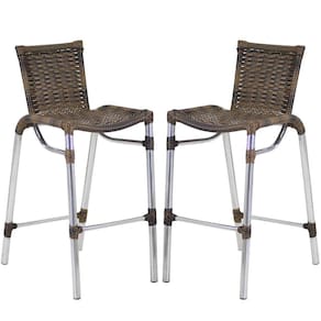 Kit 2 Banquetas Alumínio Fortaleza Alta Para Balcão Cozinha Bar Trama