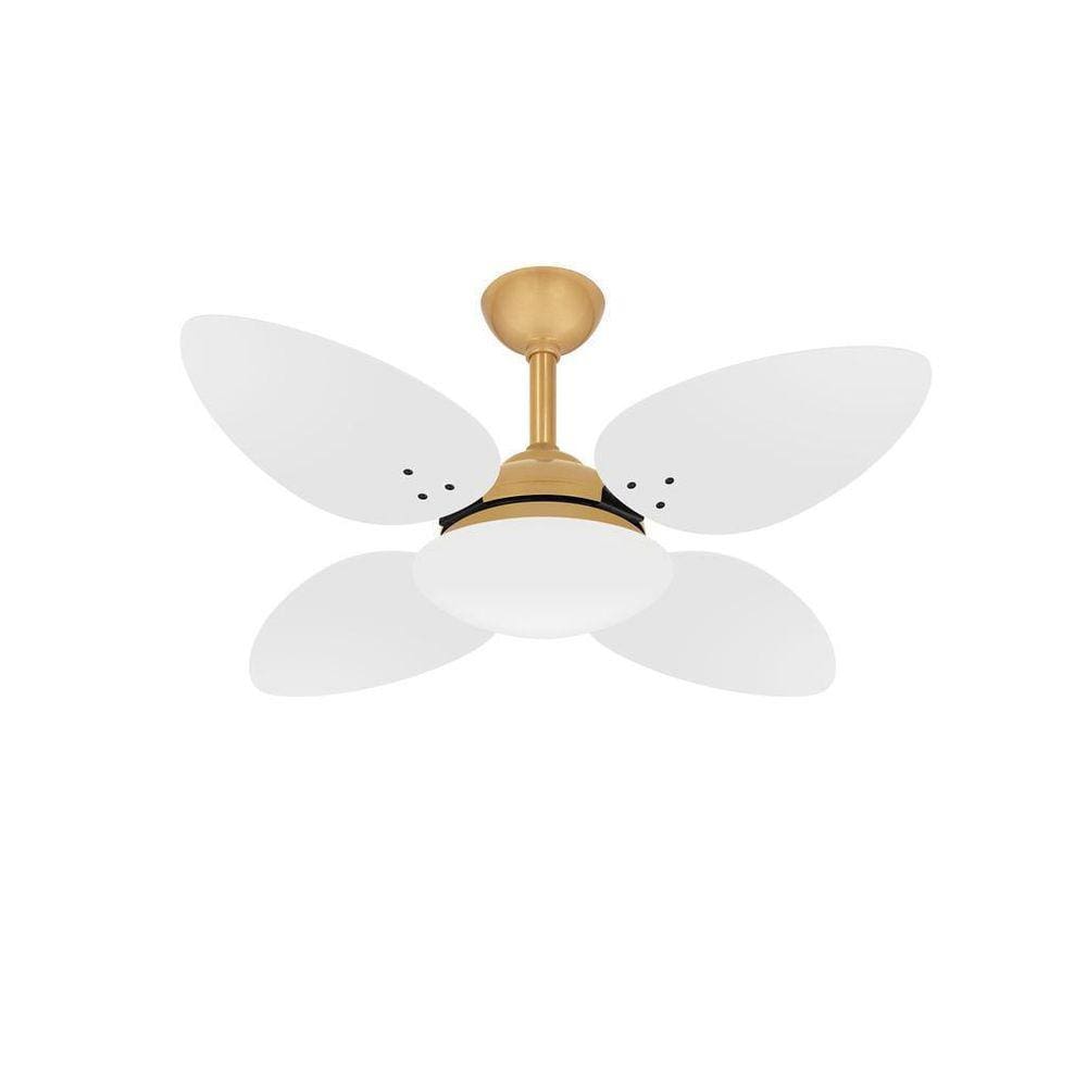 Ventilador Teto Pétalo Dourado 4 Pás Mdf Potente Ventax 110V
