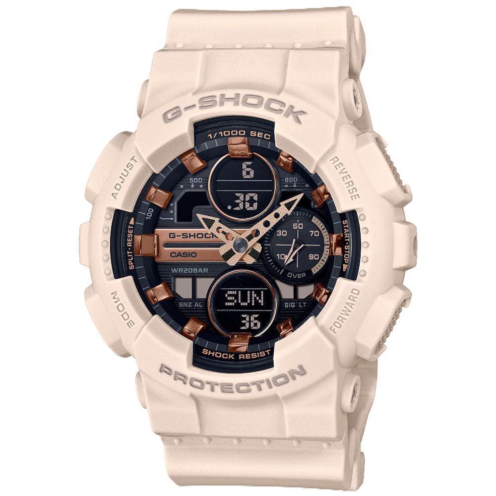 Relógio CASIO G-SHOCK feminino rose anadigi GMA-S140M-4ADR