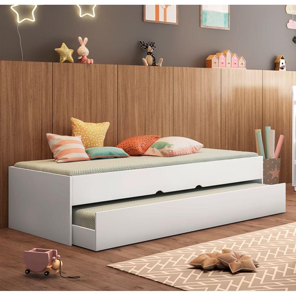 Bicama Cama com Auxiliar Solteiro Branca Chiara Phoenix Baby