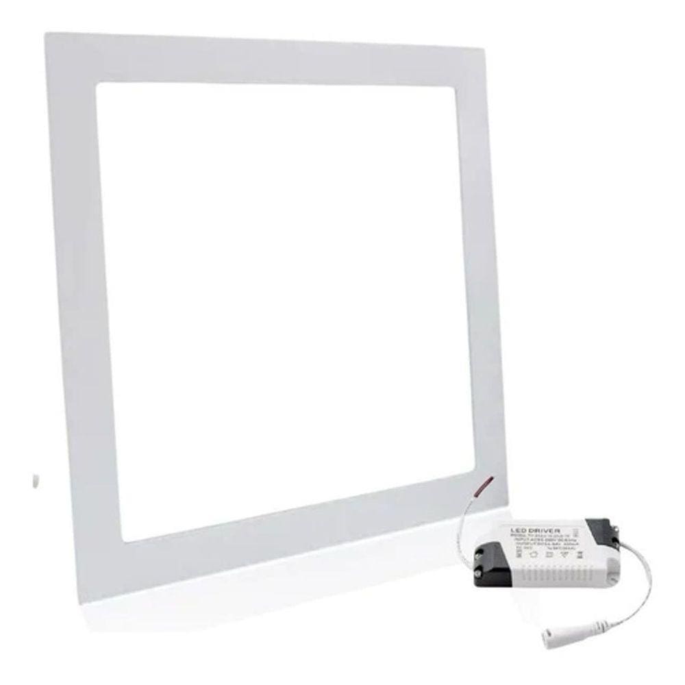 Luminária Led Plafon Branco Quadrado Embutir Luz Branco Frio 24w 6500k Sala Quarto Cozinha Escritório Loja Banheiro