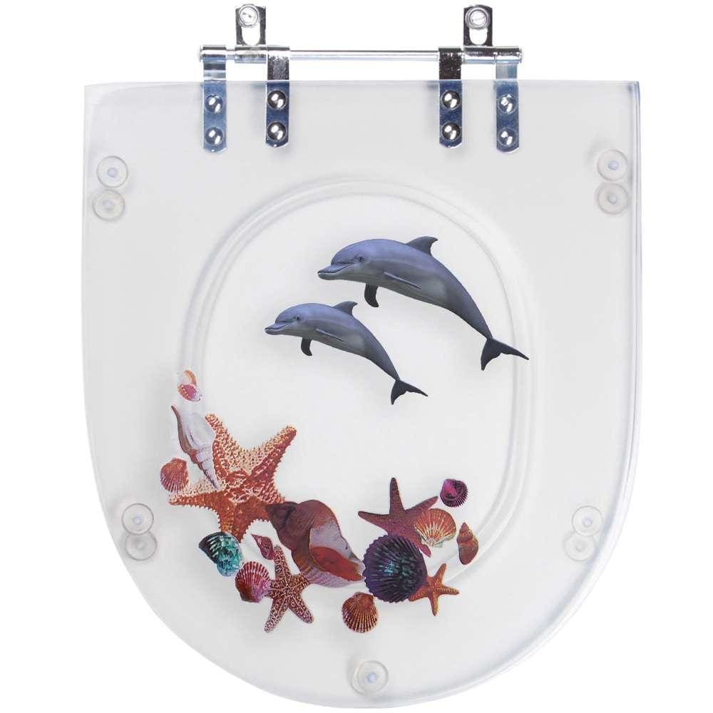 Tampa de Vaso Decorada Golfinho para vaso Deca Carrara