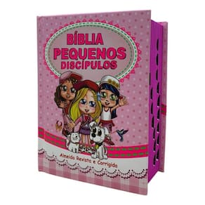 Bíblia infantil Menina Letra Grande Capa Dura Harpa Coros Pentecostal