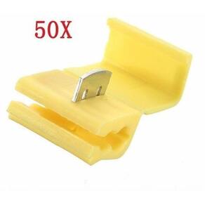 50Pçs Conector Derivação Emenda Cabos Fios Amarelo 4 A 6Mm