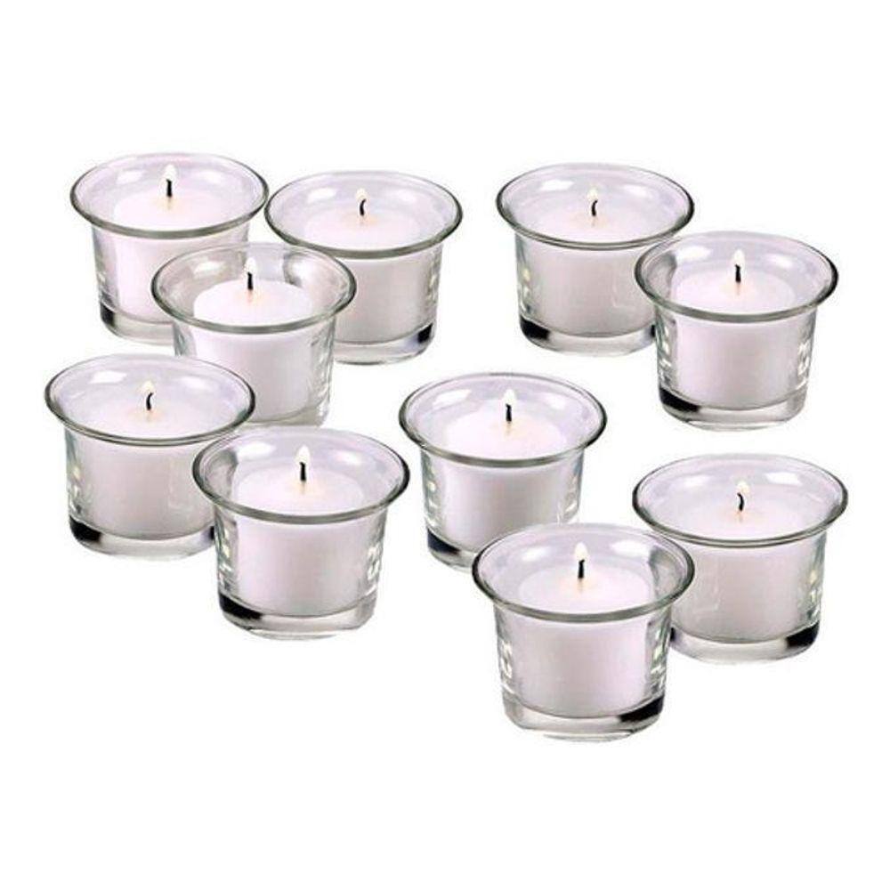 12 X Velas Votivas Rechauds Em Copo Porta Velas Vidro - 7Hrs