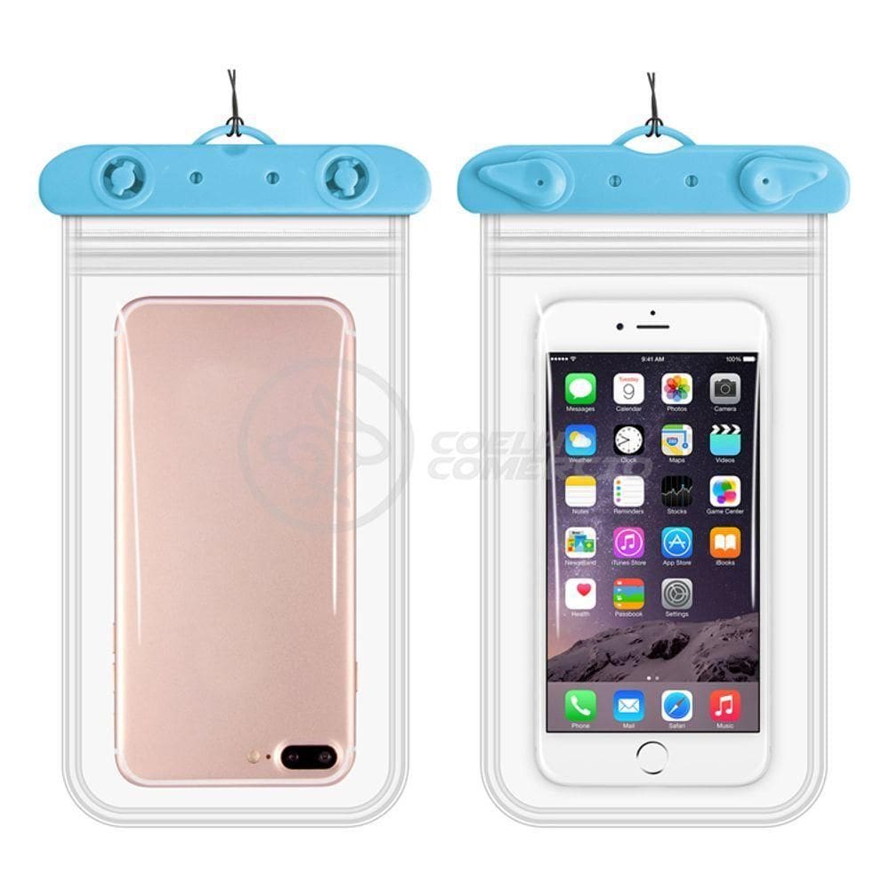 Capa Bolsa A Prova Dágua Impermeável Universal Para Celular - Azul