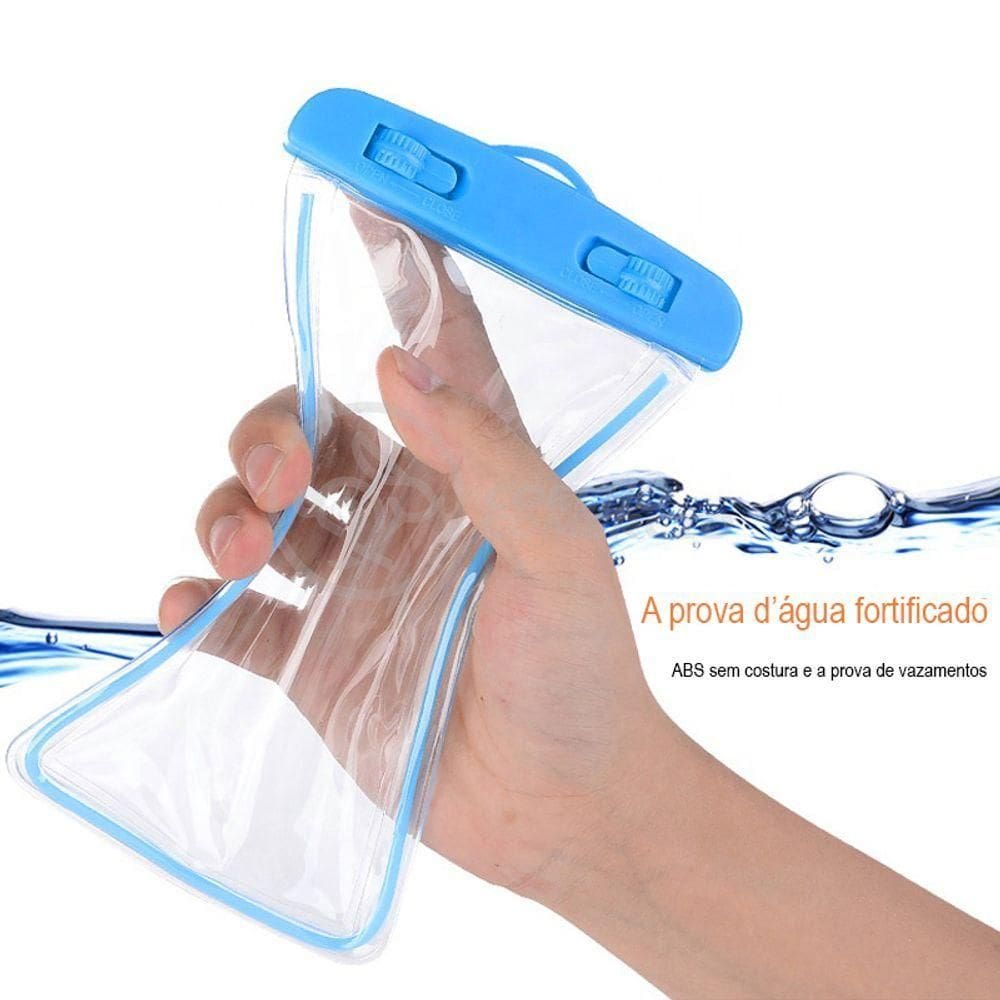 Capa Bolsa A Prova Dágua Impermeável Universal Para Celular - Azul