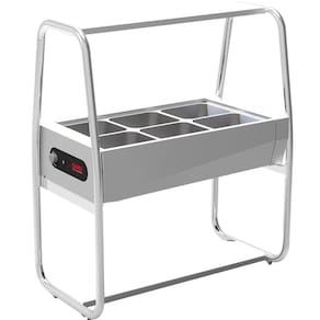 Buffet Térmico Aquecido Inox 6 Cubas com Tampa 127v BF611 Prata