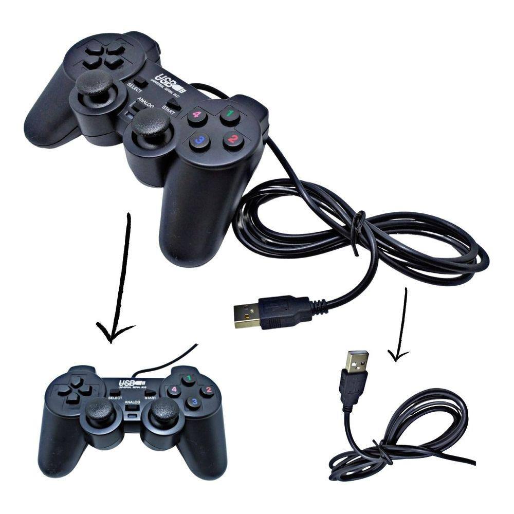 Controle Manete Joystic Usb Analogico Pc Ps2 Game - Online