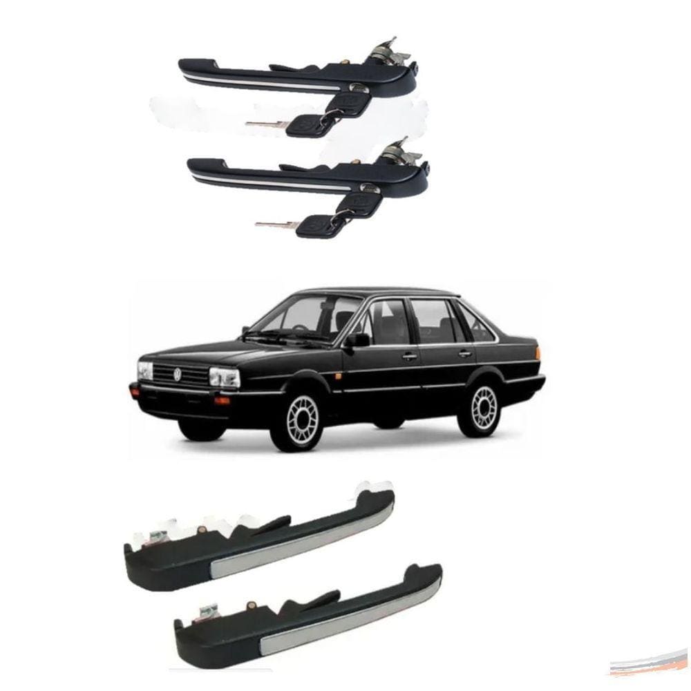 Kit Maçanetas Externas Quantum Santana Friso Inox 4 Pt 92-98