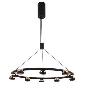 Pendente LED 10X5W 3000K 2400Lm Oto Bella Iluminação Preto